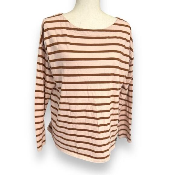 J.Jill - Striped Button Accent Crewneck Long Sleeve Top - Size Medium - Picture 4 of 11